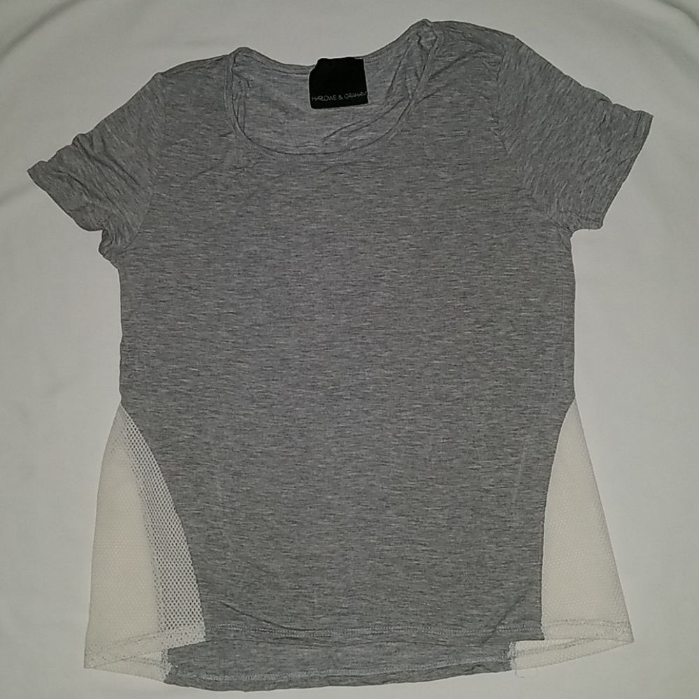 Gray Shirt with Mesh Detail